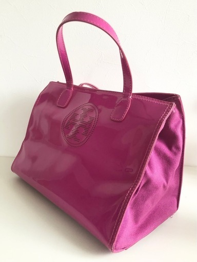 中古品】TORY BURCH（トリーバーチ）エナメル トートバッグ ピンク 