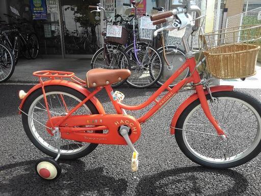 中古子供自転車３２４７　前後タイヤ新品！ブリヂストン　ハッチ　１８インチ　ギヤなし　 身長１０７㎝前後　＊片足スタンドに変更可・無料（購入時のみ）