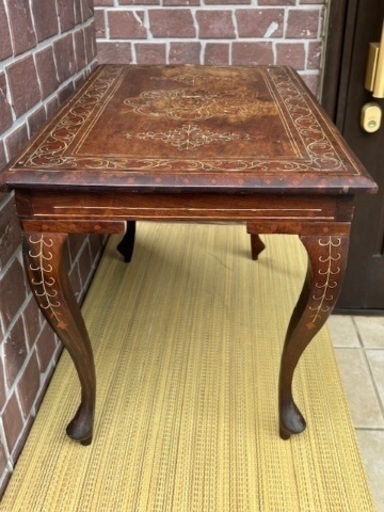 楽天市場】インド テーブルの通販 インド民芸品 木彫り机 天板直径51.5㎝