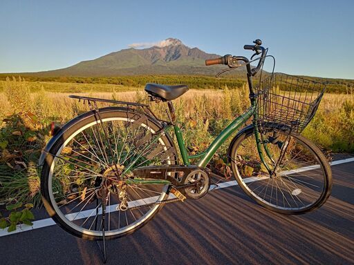 26インチ  中古 自転車 7500円 6段切替 鍵新品 ライト付