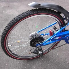 24インチ 子供用自転車 6段変速 ブルー カギ付き ジュニアサイクル