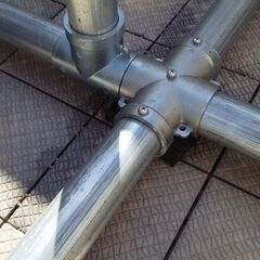 値下げ》》6mポールと自作鋼管製ポール用支持具；手渡し希望