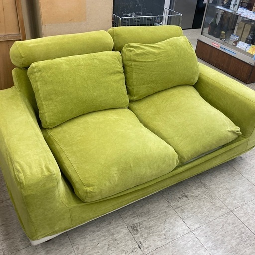 無印良品　2人掛けソファー　グリーン　ファブリック　※2400010432156