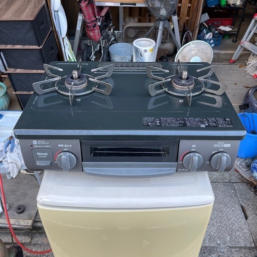 Rinnai 二口ガステーブル　LPガス用　2021年製　NTM35BKL 1ヶ月保障付き　【リサイクルショップ道楽屋】