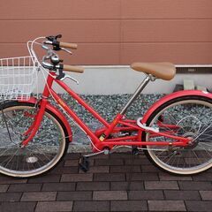 子供用】People 22型 いち・ろく自転車（コーラル）【美品】6段変速