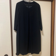 Vネック 喪服ワンピース LL