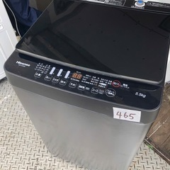 NO 465 配送無料　保証付き 2021年 ハイセンス 5．5kg全自動洗濯機 keyword マットブラック HW-G55EK