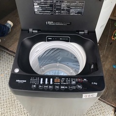 NO 465 配送無料　保証付き 2021年 ハイセンス 5．5kg全自動洗濯機 keyword マットブラック HW-G55EK