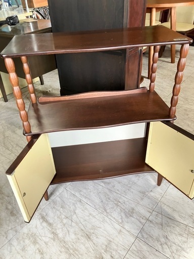 昭和 レトロ キャビネット 電話台 昭和レトロ オールドカリモク 木製