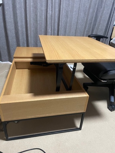ローテーブル+昇降デスク 2way  オフィスワーク 在宅机