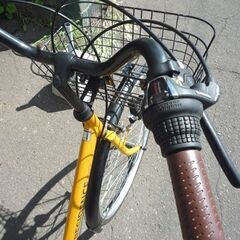 自転車 27インチ シティサイクル RESIDENCE カゴ付き 6段変速 ゴールド カギ付き 札幌市東区 新道東店