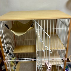 キャット　猫 木製ケージ 2段 ハンモック おしゃれ　