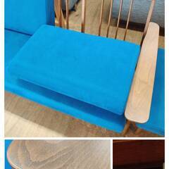 【愛品倶楽部柏店】karimoku (カリモク) 木製アームワイドソファ＆スツール WD43033089＆WD43060003 1700mm 無垢材