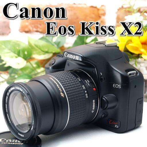 【全国送料無料】Canon EOS Kiss X2✨ ショット数わずか!! 届いたらすぐに使えます✨ ダブルレンズ希望も相談ください♪　運転が不慣れな為、お近くまで来ていただけますと助かります✨ ズームレンズキット 一眼レフ