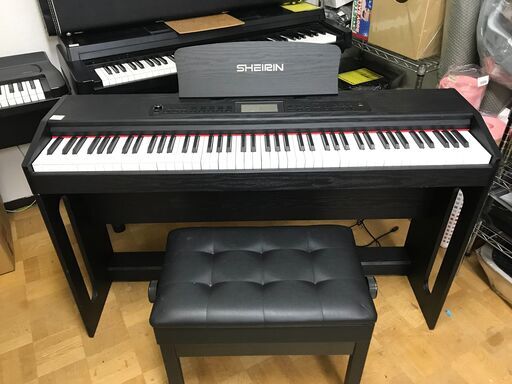 【FU956】★SHEIRIN SR-N200 電子ピアノ 88鍵 タッチ リアル 人気 ランキング 初心者にやさしい スタンドセット 楽器 ペダル 本体 シンプル 入門 MIDIスタンド リアル クリーニング済 堺市 深井 【ジャングルジャングル深井店】