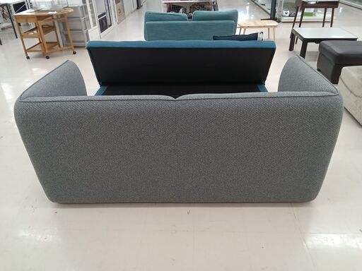 ☆ジモティ割あり☆ ソファ 2P MK MAEDE ブルー×グレー W178×D81×H76  