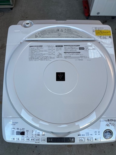 シャープ 洗濯機 ES-TX8F 8kg 2021年製　中古品