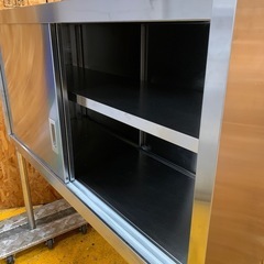 a(6657) ステンレスキャビネット 作業台 両面扉 W1200D450H1210 飲食店 ステンレステーブル キッチン作業台 直接引き取り歓迎 大阪