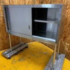 a(6657) ステンレスキャビネット 作業台 両面扉 W1200D450H1210 飲食店 ステンレステーブル キッチン作業台 直接引き取り歓迎 大阪