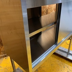 a(6657) ステンレスキャビネット 作業台 両面扉 W1200D450H1210 飲食店 ステンレステーブル キッチン作業台 直接引き取り歓迎 大阪