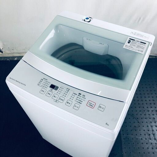 ID:sg218453 ニトリ 洗濯機 一人暮らし 中古 2019年製 全自動洗濯機 6.0kg ホワイト 送風 乾燥機能付き NTR60  【リユース品：状態A】【送料無料】【設置費用無料】