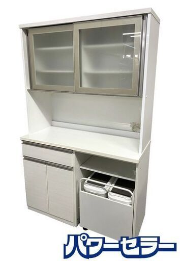 NITORI/ニトリ キッチンボード リガーレ 幅120 ダストBOX付 ソフトクローズ ハイグロスホワイト 食器棚 中古家具 店頭引取歓迎 R8697
