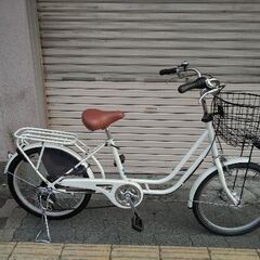 22吋 小径ファミリーサイクル 外装6段/LEDオート/クリーム