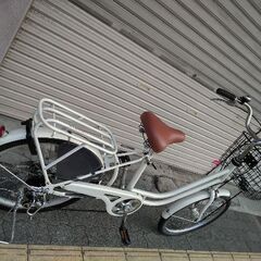 22吋 小径ファミリーサイクル 外装6段/LEDオート/クリーム