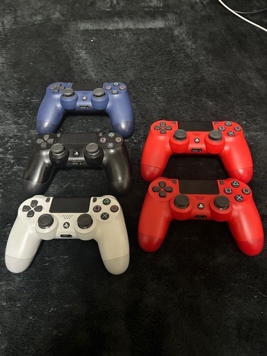 【値下げ】PS4 コントローラー 4色セット (青, 黒, 赤, 白)