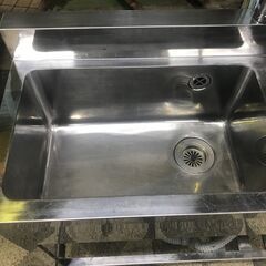 ２槽シンク　1200*450*800BG90*60　シングルレバー付き　グリストラップ付き　中古