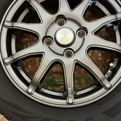 N-BOXなど！スタッドレスタイヤ4本　155/65R14インチ ブリヂストン ブリザック VRX2 4.5J 4H100 スタッドレス　タイヤとホイール4本セット