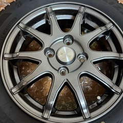 N-BOXなど！スタッドレスタイヤ4本　155/65R14インチ ブリヂストン ブリザック VRX2 4.5J 4H100 スタッドレス　タイヤとホイール4本セット