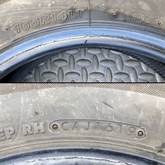 BS BRIDGESTONE V600 165R14LT 6PR 14インチ 夏タイヤ 4本 19年製 バリ溝 ADバン プロボックス サクシード等