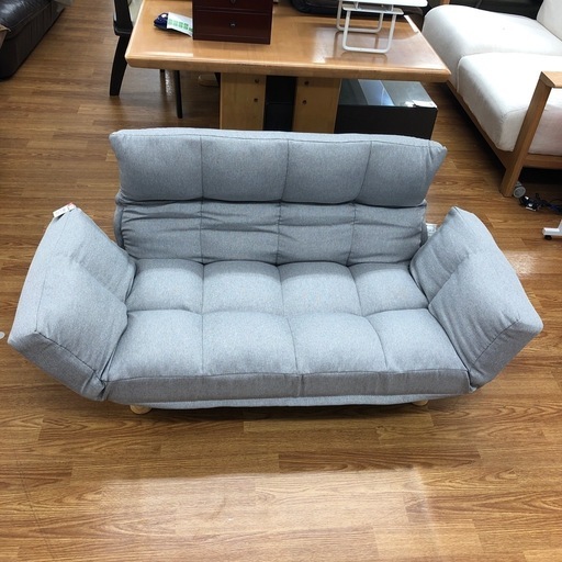 脚付きふかふかカウチソファー　未使用品　LIRAKU グレー【取りに来れる方限定！】