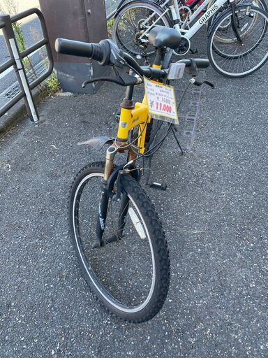 折りたたみマウンテンバイク　No.1374　イエロー　26インチ　6段切替　Glans bike　【リサイクルショップどりーむ天保山店】