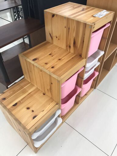 ★ジモティ割あり★ IKEA 収納棚 ナチュラルブラウン H90.5×D43.5×W93.5 クリーニング済み HJ4437