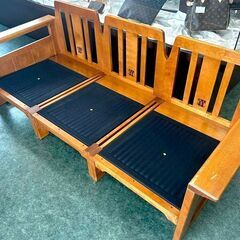 北海道民芸家具 3人掛け木枠ソファー セパレート W190×H70×D76cm 札幌 