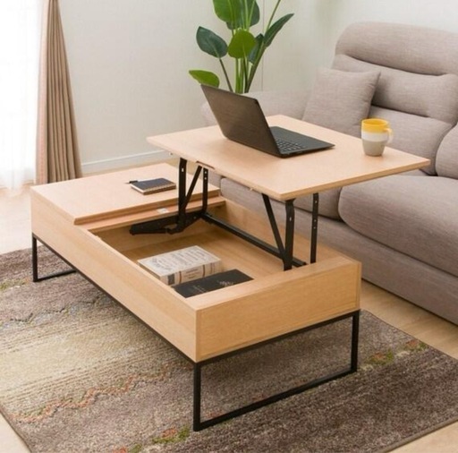 【美品】ニトリ昇降 センターテーブル \nNヒバリ