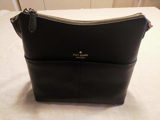 kate spade new york 黒 レザーハンドバッグ