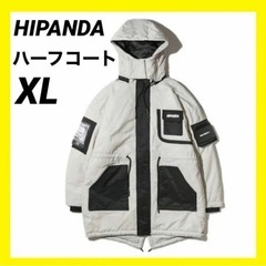 HIPANDA ハイパンダ　中綿ハーフコート　カラーブロッキング　XL