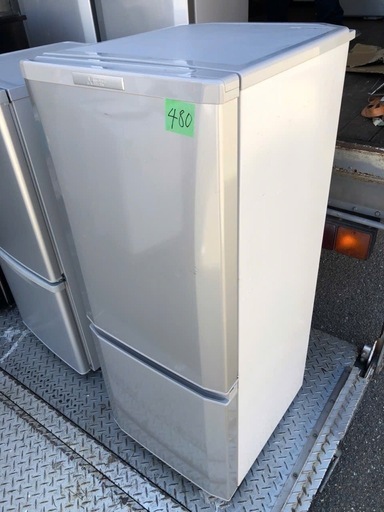 NO 480 福岡市内配送設置無料✨　三菱電機 MITSUBISHI ELECTRIC 冷蔵庫 Pシリーズ （146L・右開き） ピュアシルバー MR-P15Y-S
