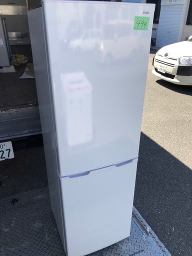 NO 494 福岡市内配送設置無料✨　アイリスオーヤマ 冷蔵庫 162L 家庭用 幅47.4cm 冷凍室 62L 右開き スリム ホワイト AF162L-W
