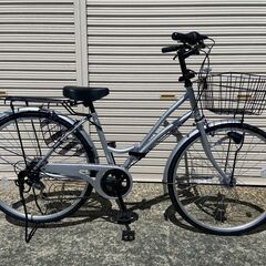 【新品★未使用】　ママチャリ　オートライト　 26インチ　シマノ製6段変速 シルバー