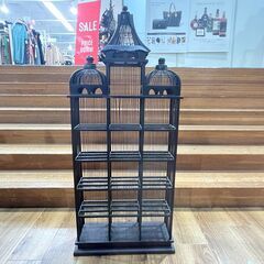 家具 生活家具 鳥かご風収納飾り棚 ブラック