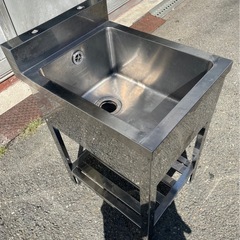 業務用 1槽シンク 幅450×奥600×高さ800+130(mm) BG付き バックガード付き 一層シンク 一層 1層 一槽 厨房機材 厨房機器 店舗用品 大阪