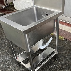 業務用 1槽シンク 幅450×奥600×高さ780+150(mm) BG付き バックガード付き 一層シンク 一層 1層 一槽 厨房機材 厨房機器 店舗用品 大阪