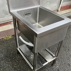 業務用 1槽シンク 幅450×奥600×高さ780+150(mm) BG付き バックガード付き 一層シンク 一層 1層 一槽 厨房機材 厨房機器 店舗用品 大阪