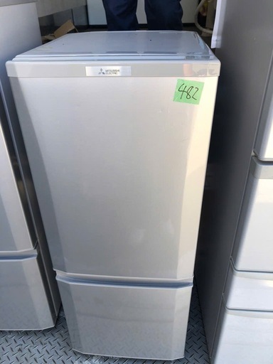 NO 482 福岡市内配送設置無料✨　三菱電機 MITSUBISHI ELECTRIC 冷蔵庫 146L ピュアシルバー MR-P15A-S