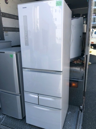 NO 483  福岡市内配送設置無料✨　東芝 TOSHIBA VEGETA(ベジータ) 冷凍冷蔵庫 (426L・右開き） 5ドア ブライトシルバー GR-G43G(SS)