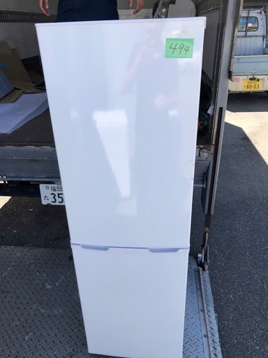 NO 494 福岡市内配送設置無料✨　アイリスオーヤマ 冷蔵庫 162L 家庭用 幅47.4cm 冷凍室 62L 右開き スリム ホワイト AF162L-W